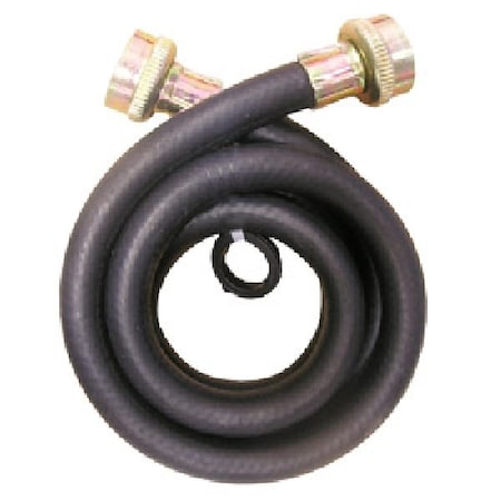 Washing Machine Hose, 3/4 In Inlet, FHT Inlet, 3/4 In Outlet, FHT Outlet, Rubber Tubing, 6 Ft L